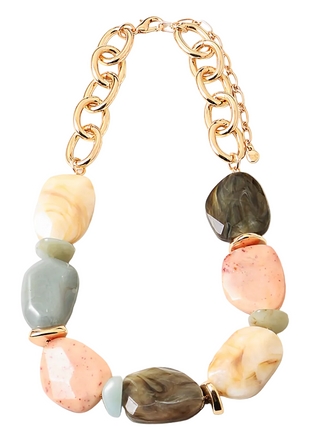Multi Stone Neutral Necklace