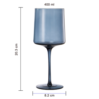 Muted Colored Square Crystal Wine Glasses Set Of 4 Gift For Her Him Wife Friend Large 13 5 Oz Italia
