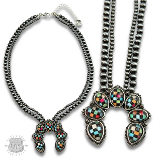 Checkerboard naja style necklace
