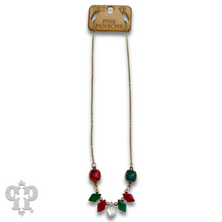 Diamond bead necklace with Austrian crystal