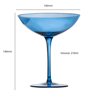 Cobalt Blue Colored Champagne Coupe Glasses 12OZ Set Of 6 By Toasting Glasses Weddin