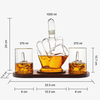 Middle Finger Decanter Novelty Whiskey Wine Decanter Set Mahogany Wood Funny Gift Fo