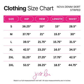 Nova Denim Skirt - Neon Pink Stripes
