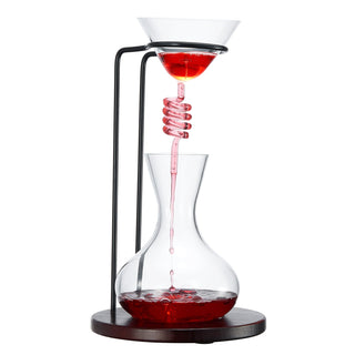 Wine Tower Decanting Aerator Set By Unique Wine Decanter 2 Aerating Parts Upper Lowe