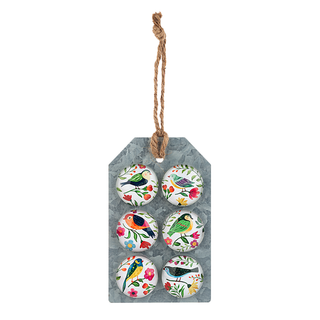 Floral Bird Magnet 6pc Set Ganz