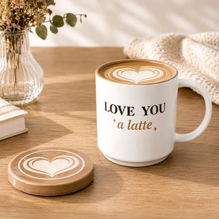 A Latte - 17 Oz Mug With Coaster Lid Pavilion