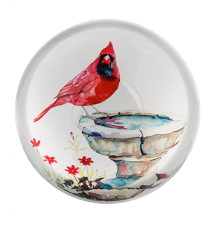Printed Cardinal Paperweight - Assorted Ganz