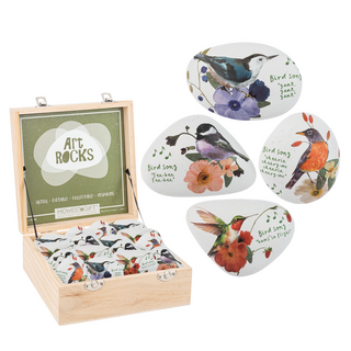 Printed Bird Art Rock - Assorted Ganz