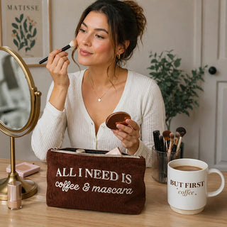 Coffee & Mascara - Corduroy Zippered Pouch Pavilion