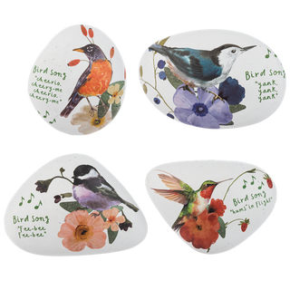 Printed Bird Art Rock - Assorted Ganz