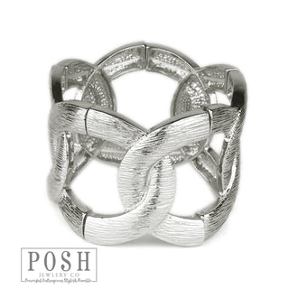 Stretch textured bangle bracelet - LC