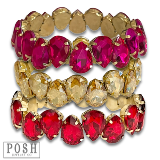 Rhinestone teardrop bracelet - LC