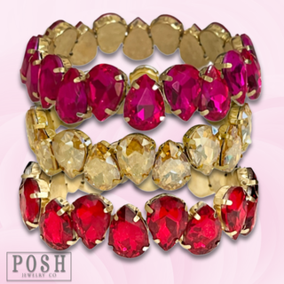 Rhinestone teardrop bracelet - LC
