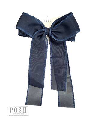 Textured ribbon hair bow - LC