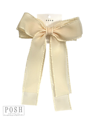 Textured ribbon hair bow - LC
