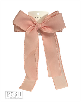 Textured ribbon hair bow - LC