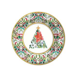 Red Ribbon Christmas Dessert Plate