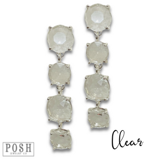 Round rhinestone drop earring - LC