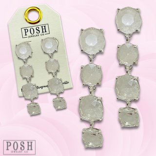 Round rhinestone drop earring - LC