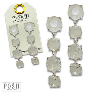 Round rhinestone drop earring - LC