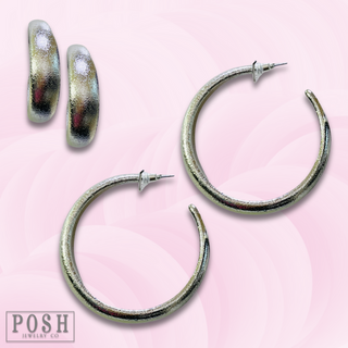 Textured hoop earring - LC