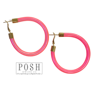 Iridescent hoop earrings - LC