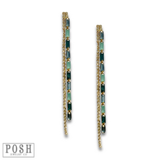 Rhinestone chain earring - LC