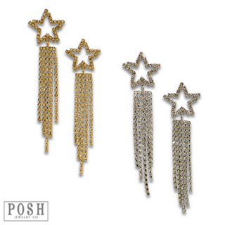 Rhinestone star post earring - LC
