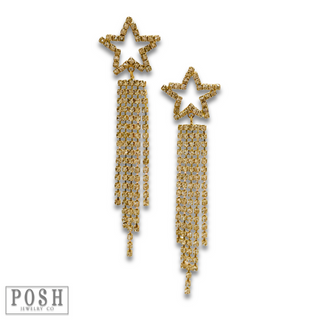 Rhinestone star post earring - LC
