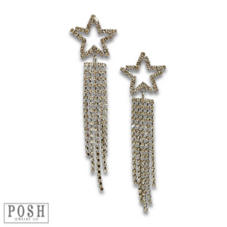 Rhinestone star post earring - LC