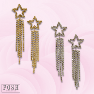 Rhinestone star post earring - LC
