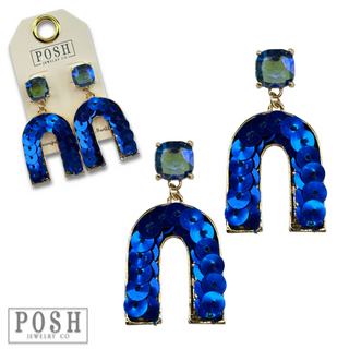 Sequin arch rhinestone earring, last call