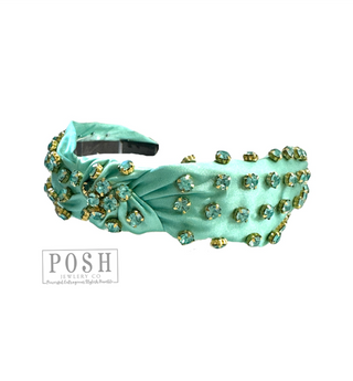 Rhinestone top knot headband