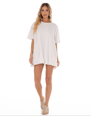 Weekend Bubble Tee Dress - White