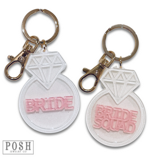 Diamond ring shape wedding keychain - LC