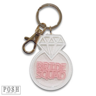 Diamond ring shape wedding keychain - LC