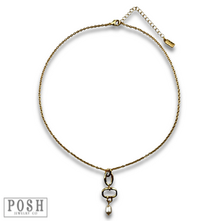 Chain necklace with pearl drop - LC