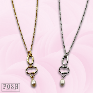 Chain necklace with pearl drop - LC