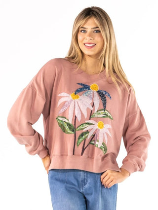 Garden Girl Appliqué Sweatshirt