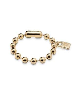 Copito de Nieve Bracelet- Gold - Beaded bracelet with padlock