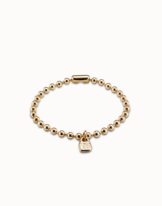 Uno De 50 Beaded charm bracelet Gold