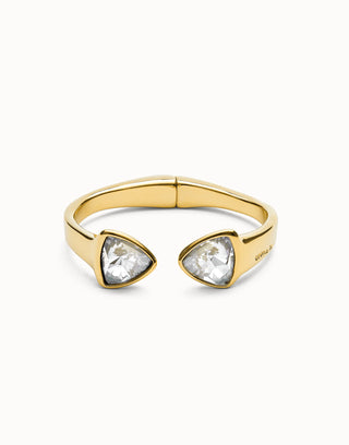 Ser Camaleonica Gold - Bangle bracelet with two multicolored crystals