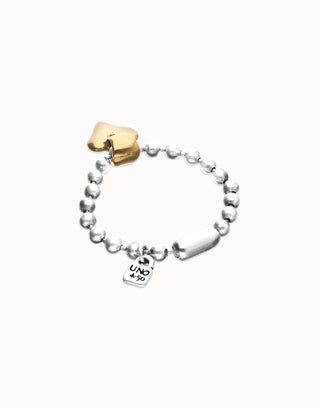Palpito Silver/Gold - Bead bracelet with heart detail