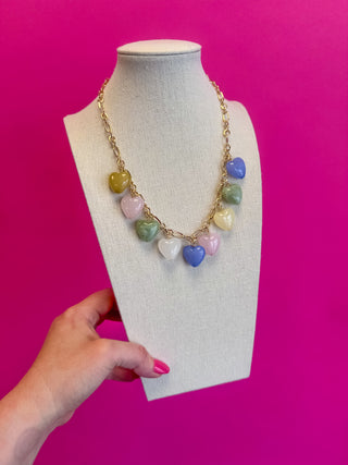 Pastel Heart Charm Necklace