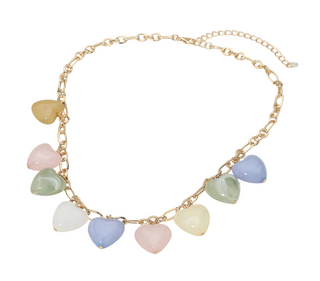 Pastel Heart Charm Necklace