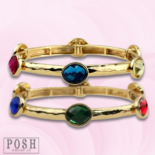 Faceted oval crystal bracelet