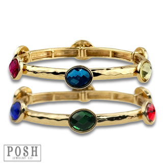 Faceted oval crystal bracelet