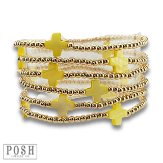 Beads and cross bead stack bracelet