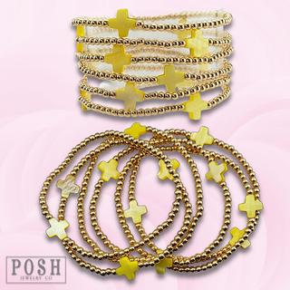 Beads and cross bead stack bracelet