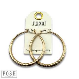 Textured metal hoop earring, last call